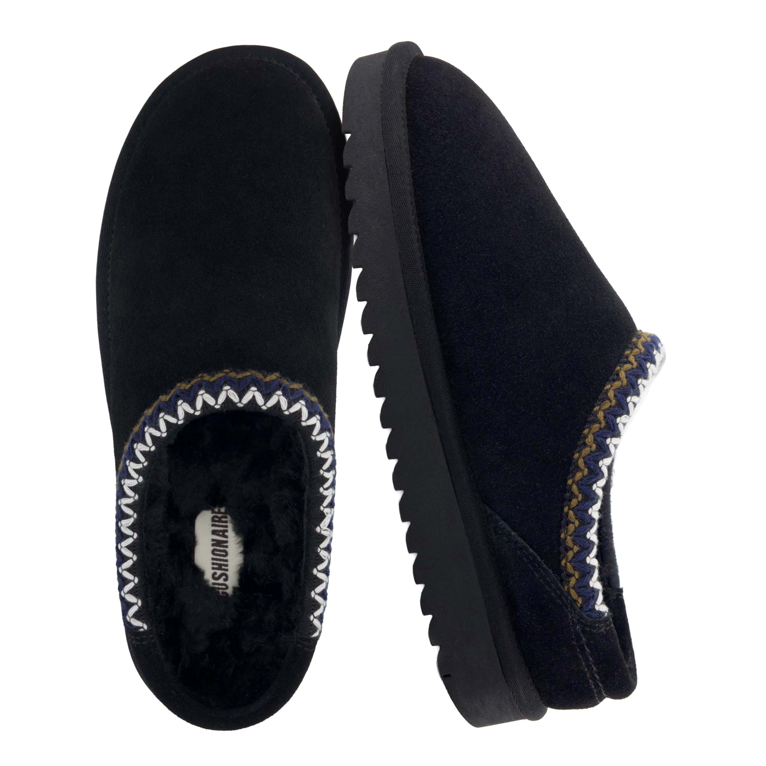 CUSHIONAIRE Keto - Pantofole da donna in pelle scamosciata, comode ed eleganti, 