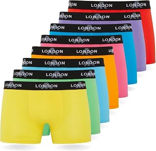 FM London Pack of 4/8 Men's Boxer Shorts with Elastic, Super Comfortable