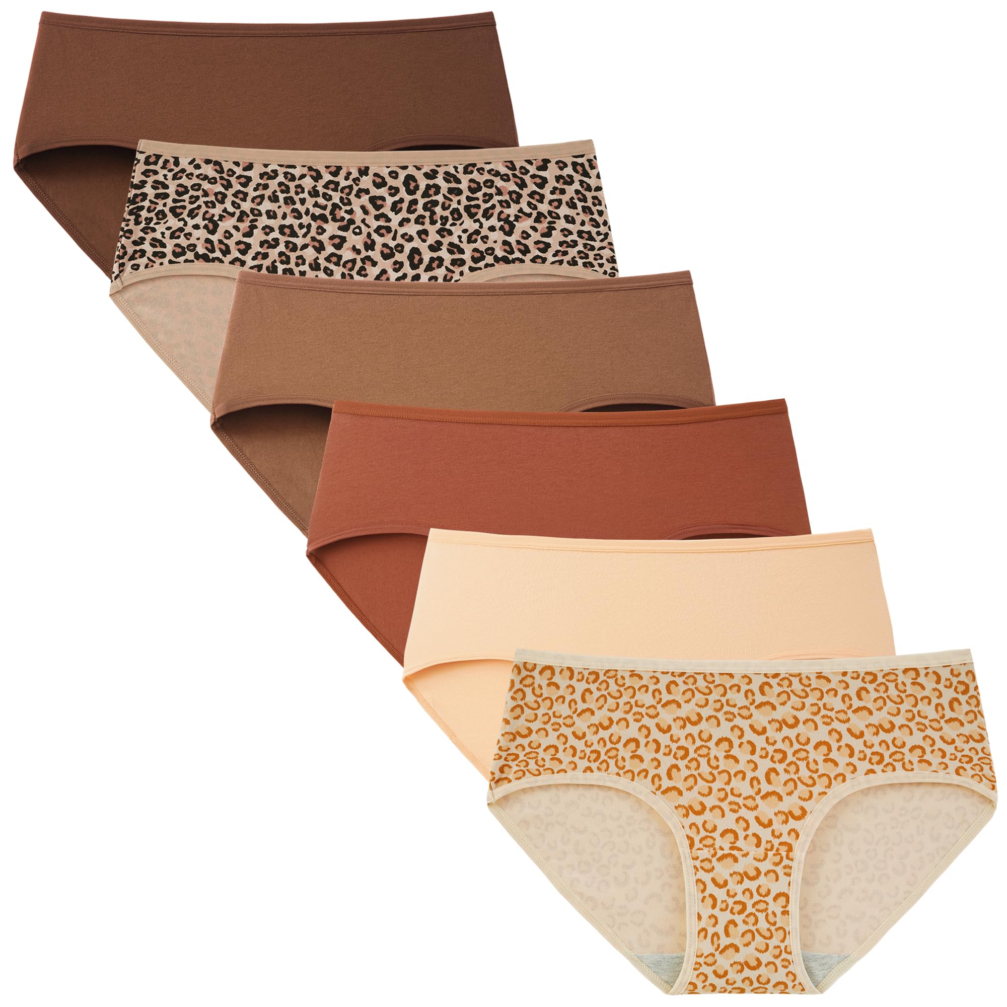 INNERSY Women's Mid Rise Tagless Plain Color Full Coverage Cotton Hipster Pantie