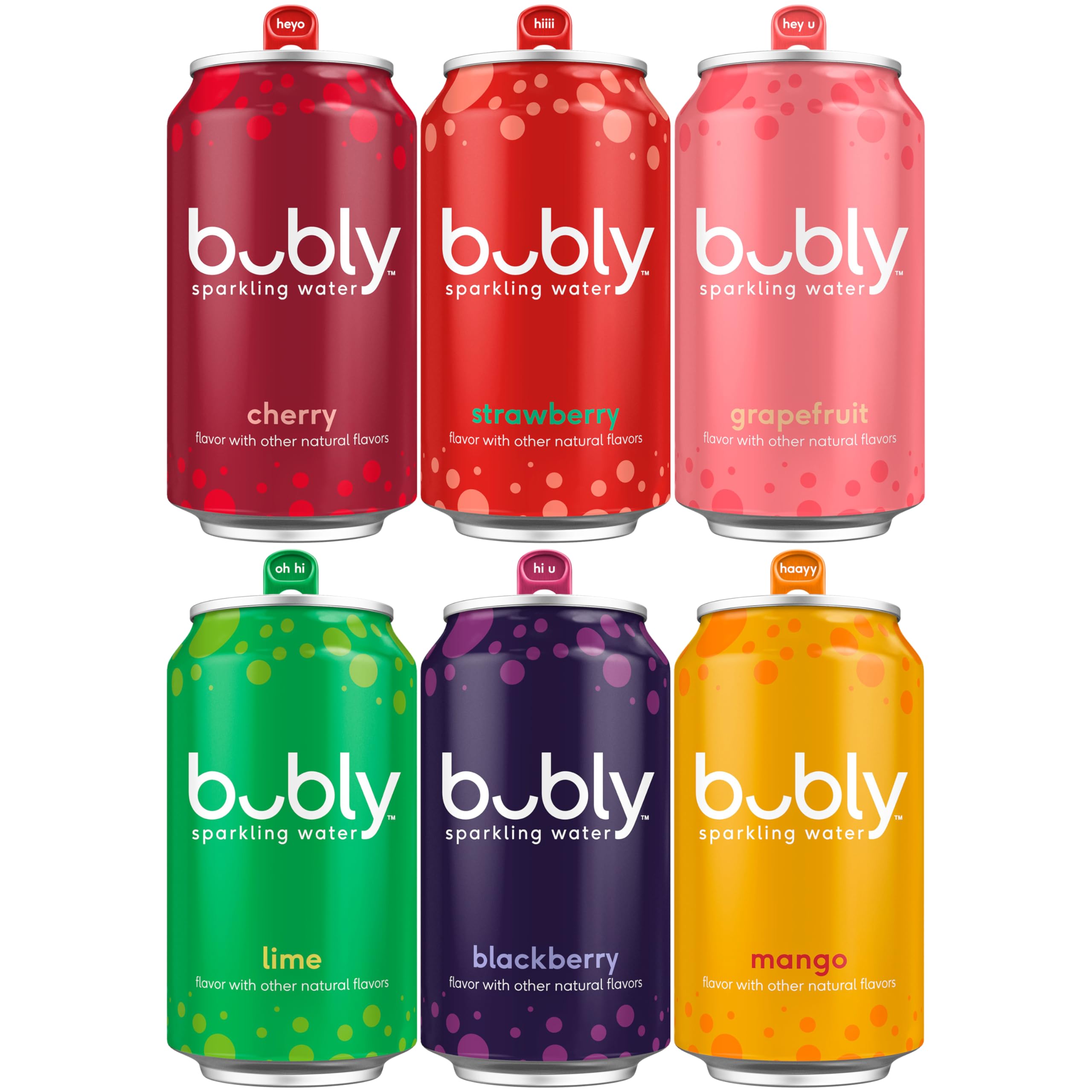 bubly Sparkling Water, 6 Flavor Variety Pack, 12 Fl Oz Cans (Pack of 18) | Zero 