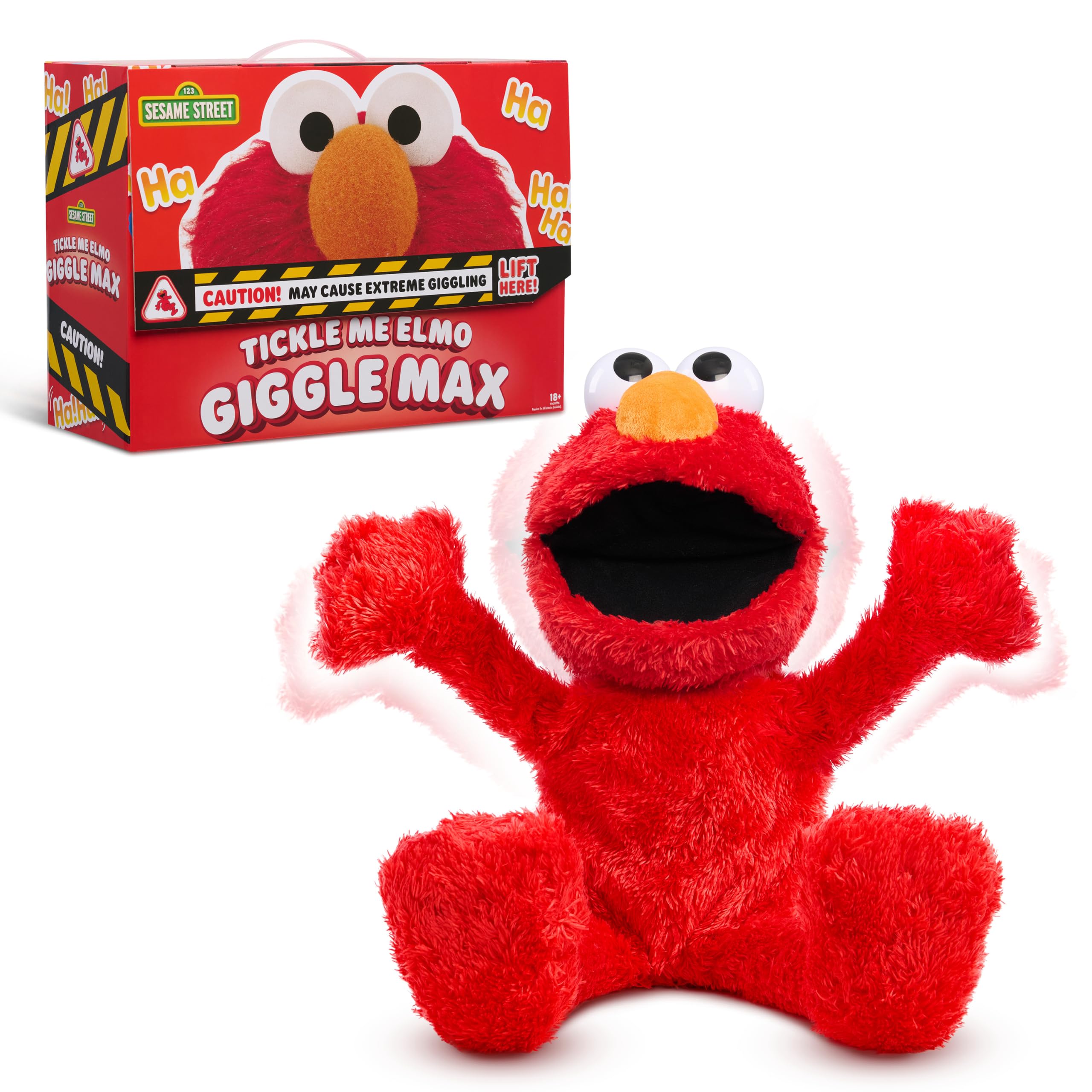 Sesame Street Tickle Me Elmo Giggle Max 18-Inch Interactive Plush Toy | Biggest 