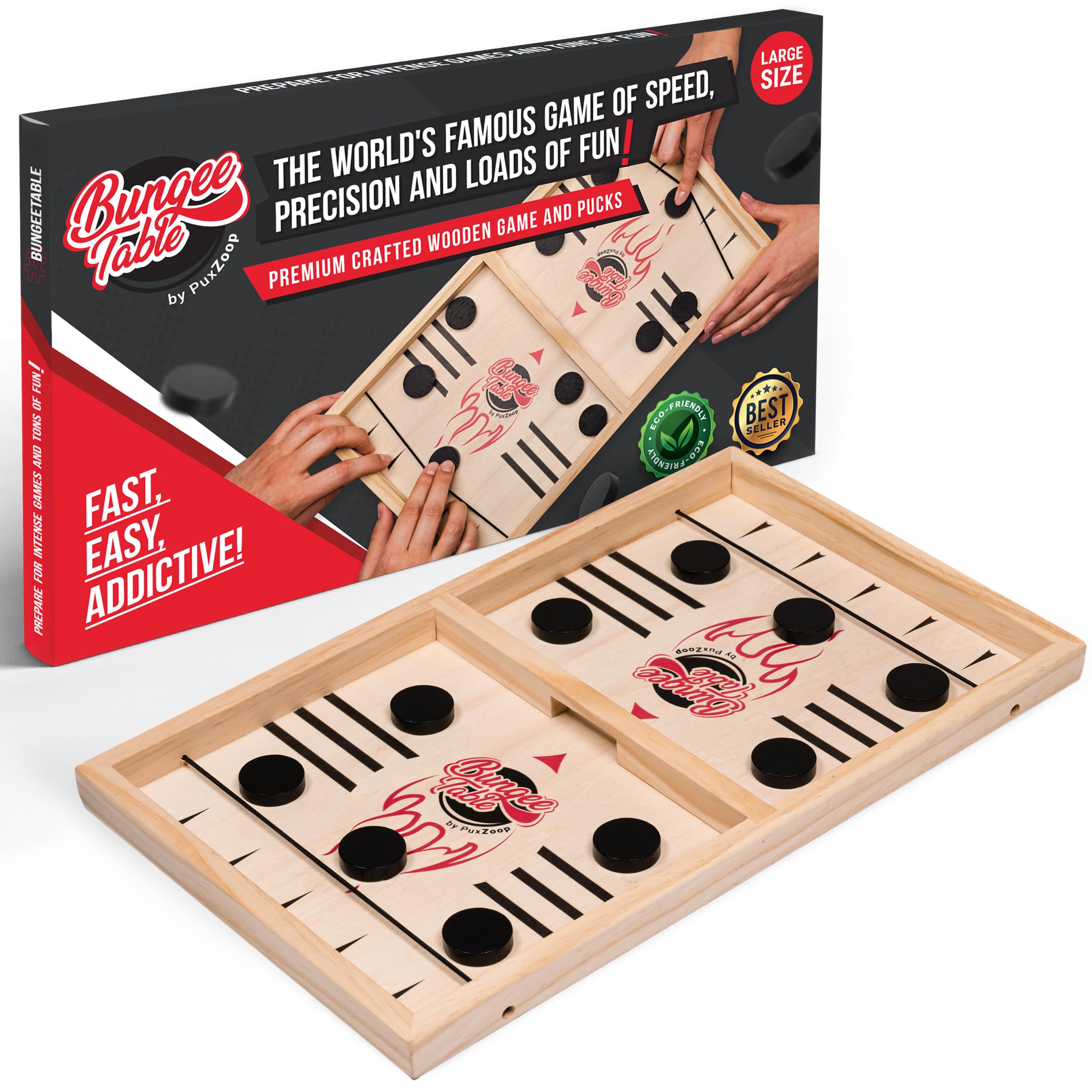 Bungee Table Fast Sling Puck Game - Test Your Speed and Accuracy with This Fast 