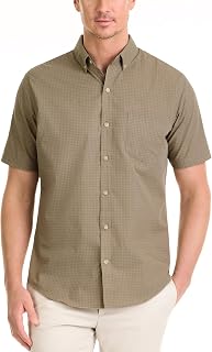 Van Heusen Men's Wrinkle Free Short Sleeve Button Check Down Shirt