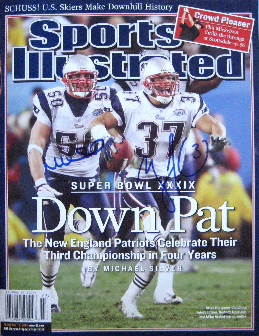 Harrisson, Rodney & Vrabel, Mike 2/14/05 autographed magazine