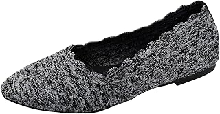Skechers Women's Cleo-Scalloped Knit Skimmer Ballet Flat