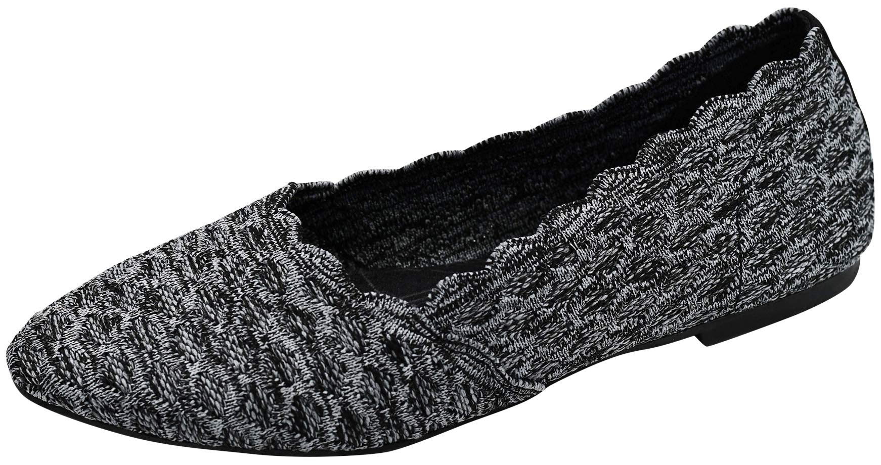 Skechers Women's Cleo-Scalloped Knit Skimmer Ballet Flat