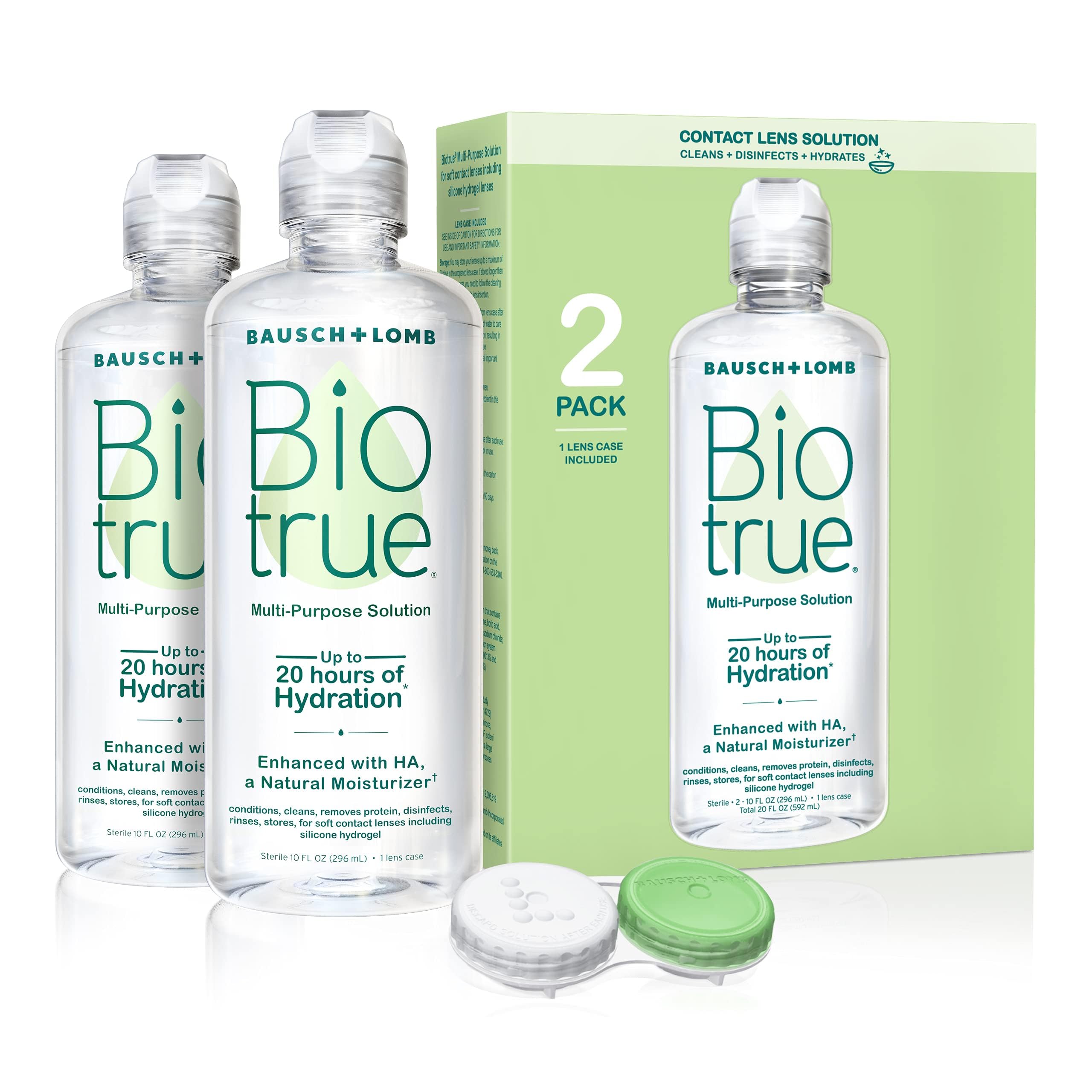 Biotrue Multi-Purpose Contact Lens Solution with Case, 10 Fl oz 2-Pack | Cleans,