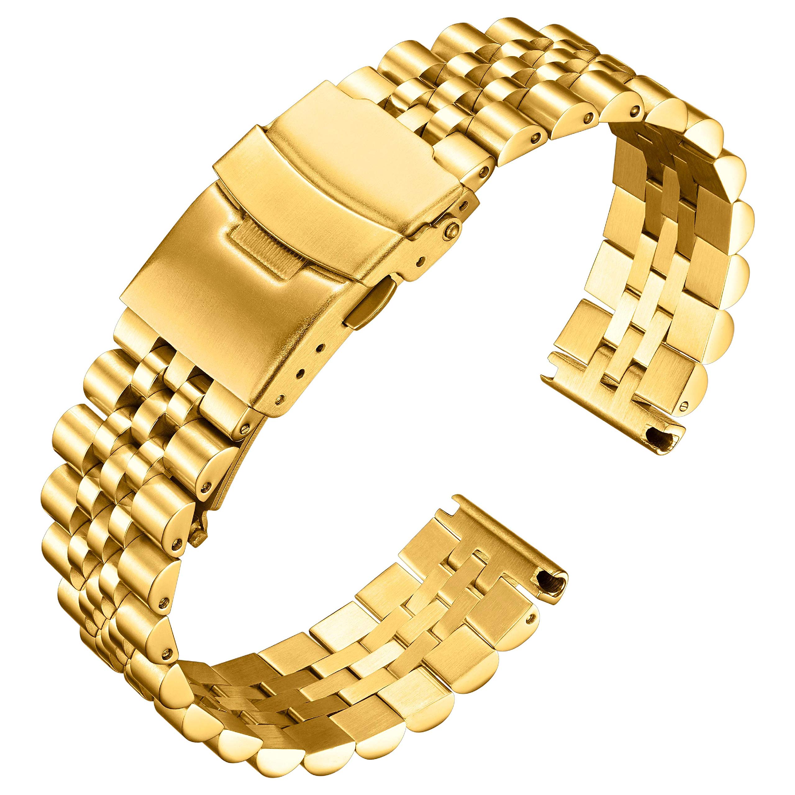 BINLUN Stainless Steel Watch Strap Replacement Metal Watch Bracelet 18mm 20mm 22