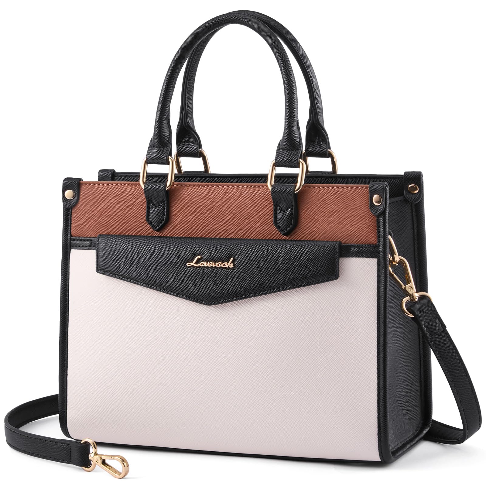 LOVEVOOK Purses and Handbags for Women, Trendy Satchel Tote Purse, PU Leather Cr