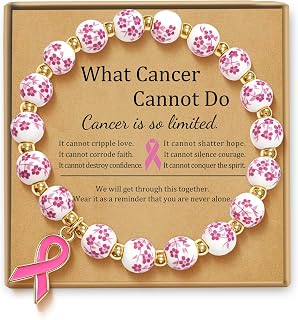 Sereney Breast Cancer Awareness Bracelets, Breast Cancer Gifts For Woman | Breast Cancer Awareness Accessories, Pink Ribbon Breast Cancer Survivor Gifts, Breast Cancer Jewelry as Breast Cancer Outfit