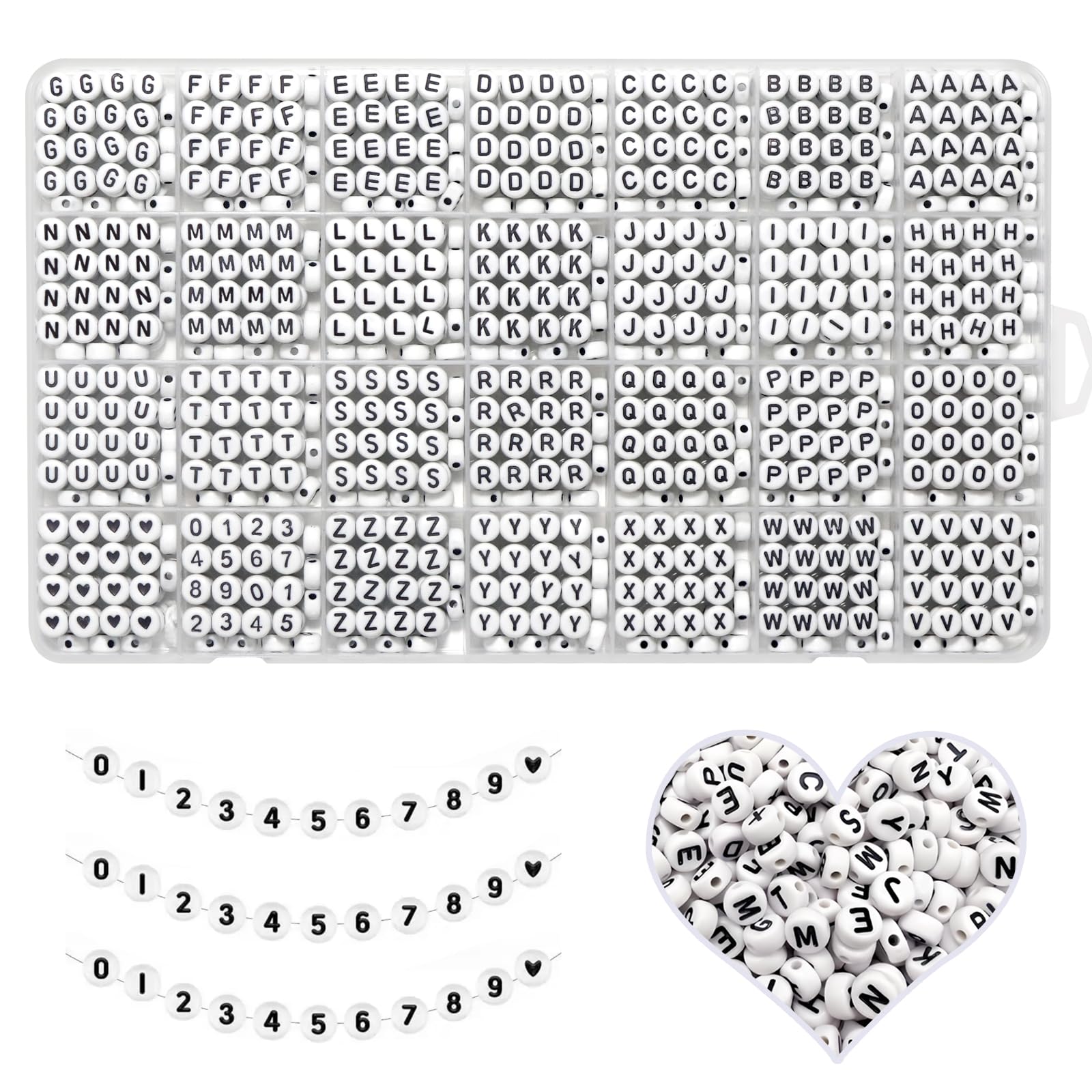 YMSDZHL Alphabet Beads A-Z 1300Pcs Letter Bead for Bracelet Jewelry Making | Acr