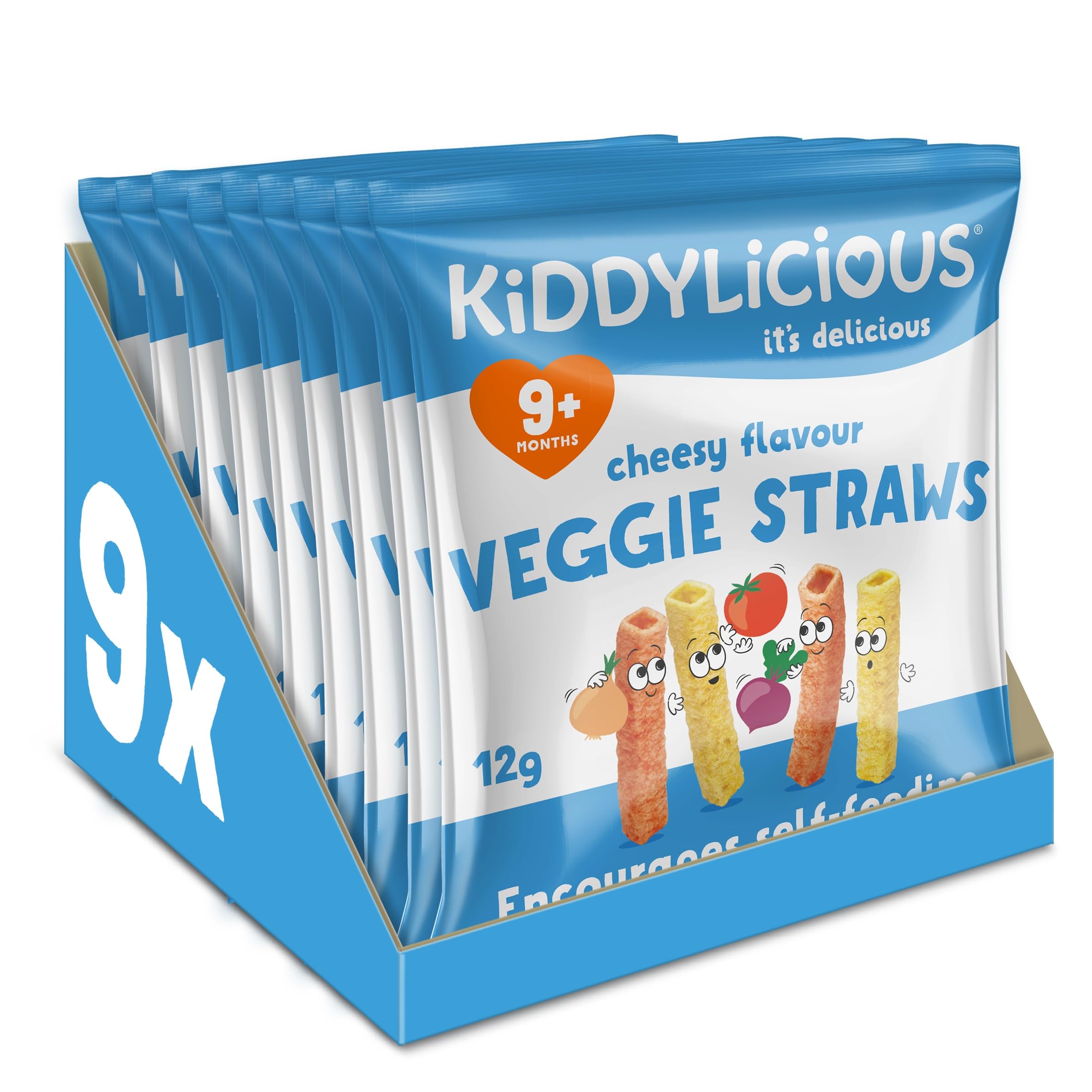 Kiddylicious Cheesy Veggie Straws - Delicious Snacks for Kids - Suitable for 9+ 