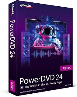 CyberLink PowerDVD 24 Ultra | Blu-ray, DVD, & Media Player Software | Play Virtually Any File Format [Retail Box with Download Card]