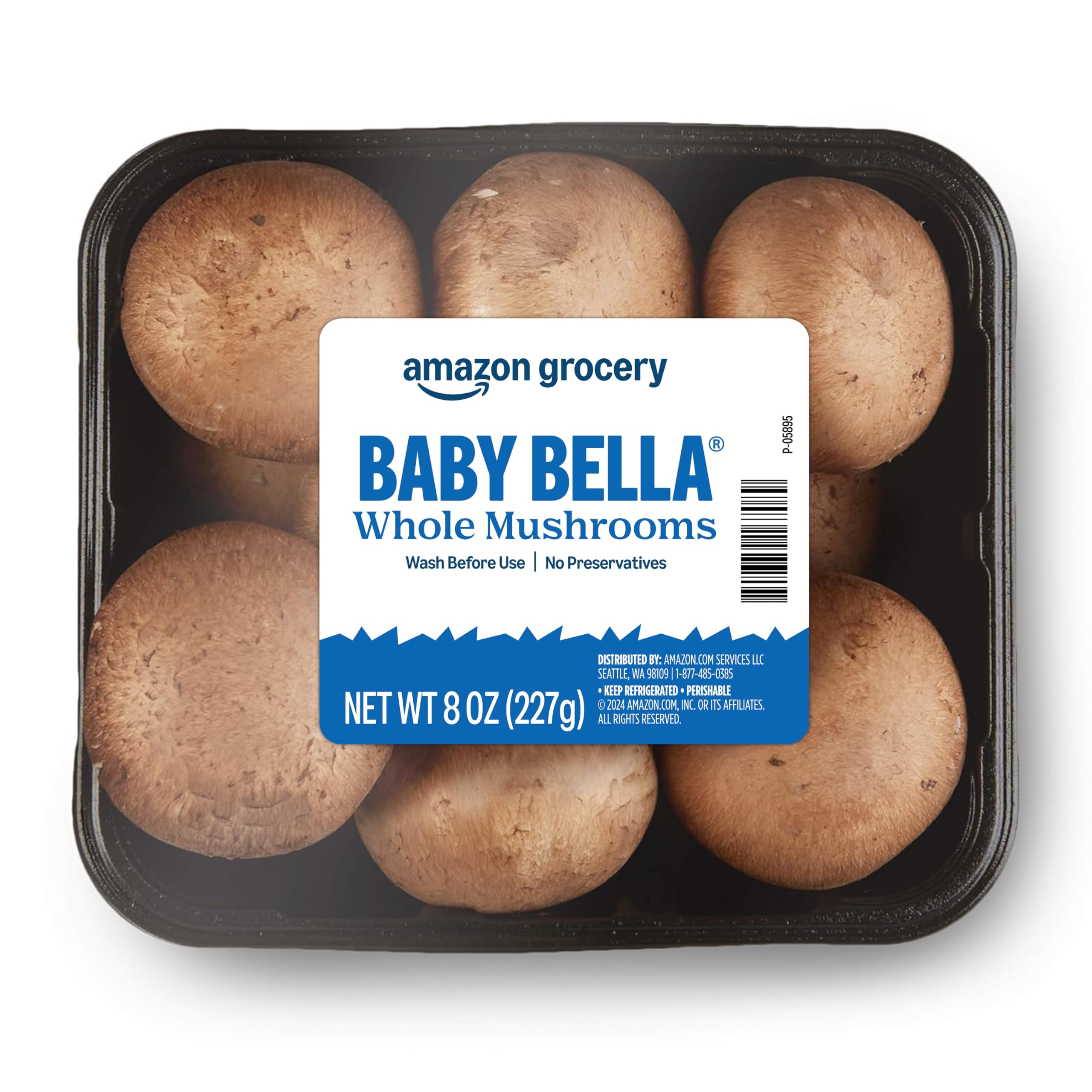 Amazon Grocery, Whole Baby Bella Mushrooms, 8 Oz