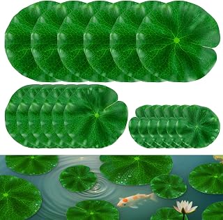 RAINFLOW 18PCS Lily Pads for Ponds - Lilypad Pond Decor Accessories