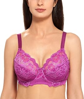DELIMIRA Women's Plus Size Lace Underwired Bra