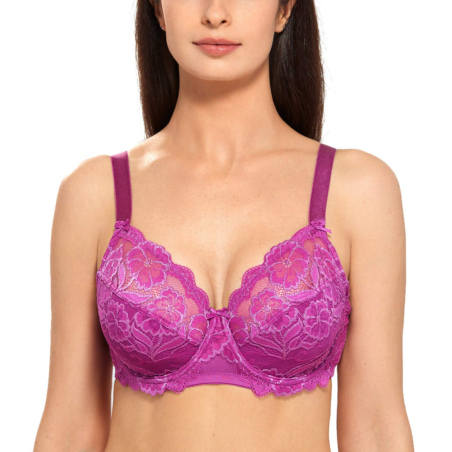 DELIMIRA Women's Plus Size Lace Underwired Bra