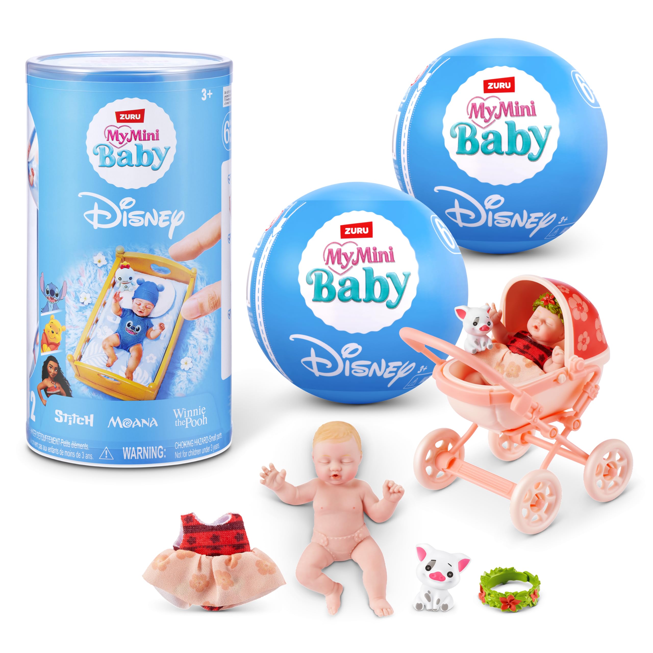 My Mini Baby Disney 2 Pack by ZURU – Collectible Disney Baby Doll Mystery Capsul