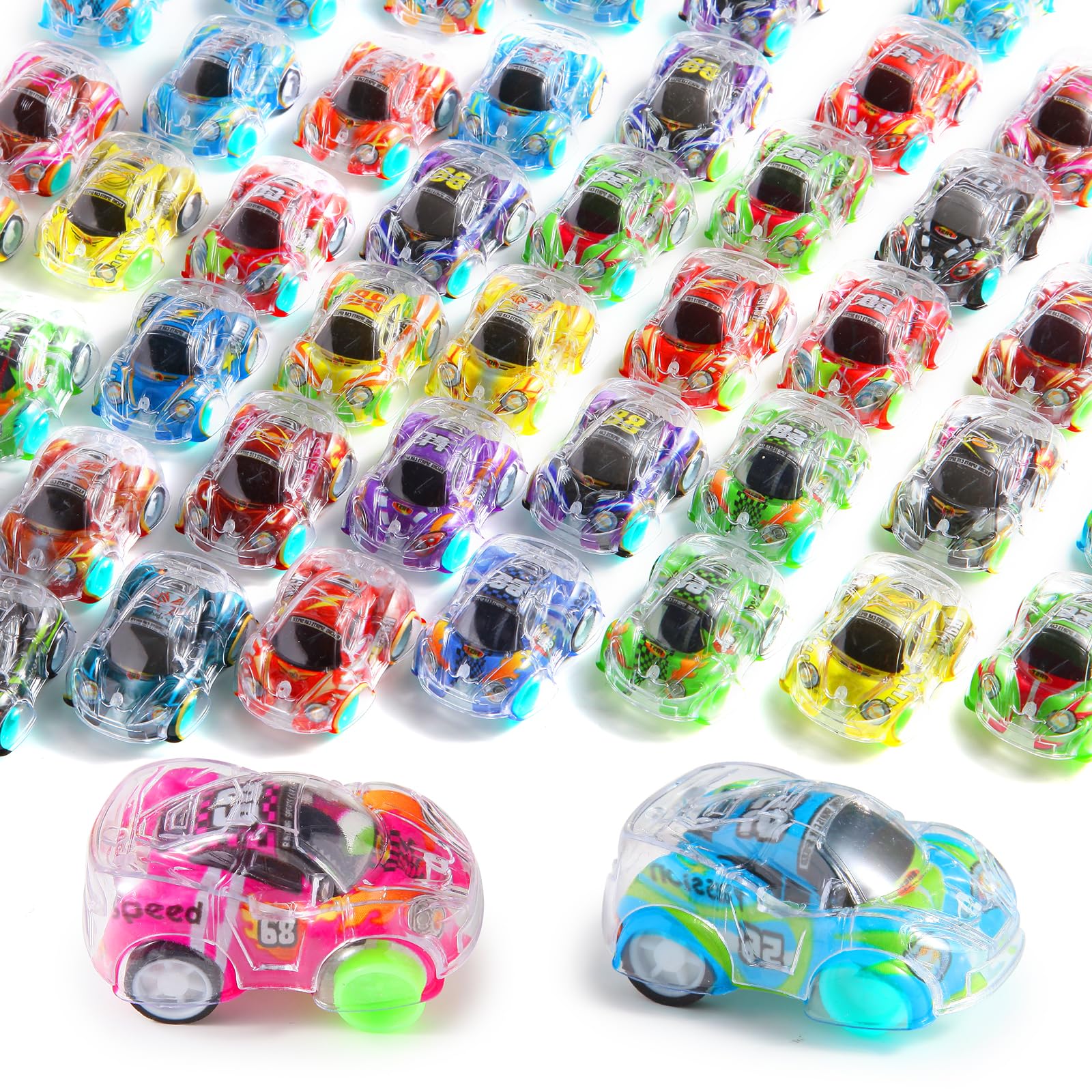 Benzem 50 Pcs Mini Pull Back Cars Set, Pull Back Racing Vehicles for Kids, Bulk 