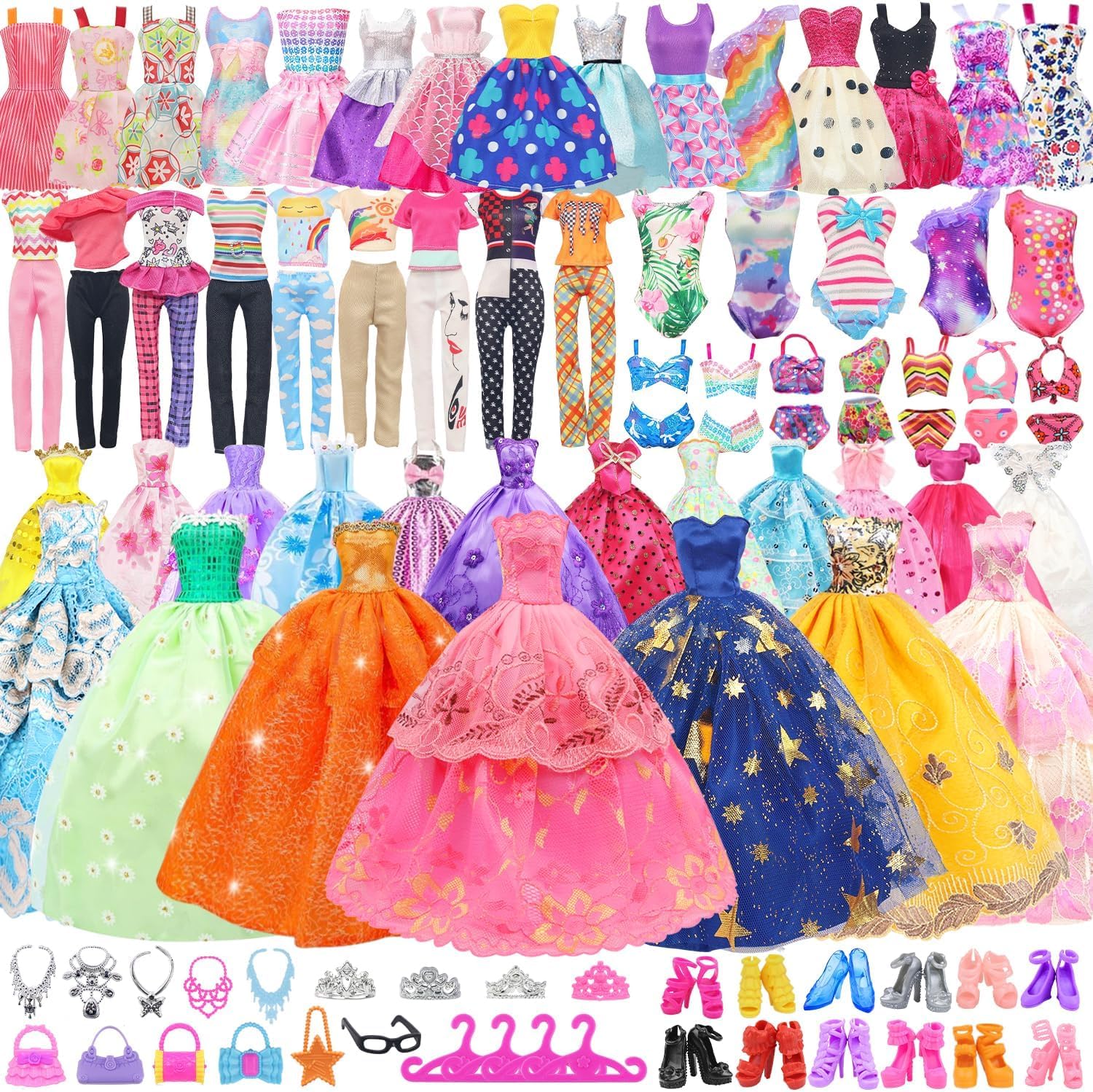 Zita Element 101 Pcs Doll Dress-up Accessory Set for 11.5 Inch Girl Dolls | 101 