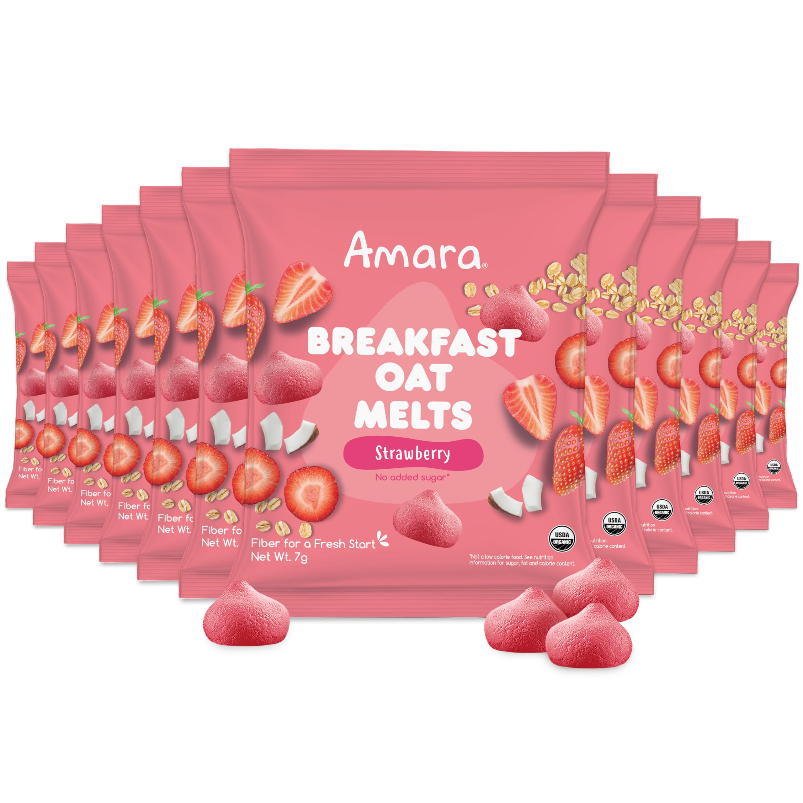 Amara Breakfast Oat Melts - Organic Toddler Snack - Single Serve Fiber-Packed Oa