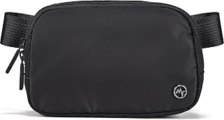 Pander Two Way Zipper Fanny Pack Nylon Everywhere Belt Bag for Women, Water Repellent Waist Packs, Crossbody Bags with Adjustable Strap (Black).