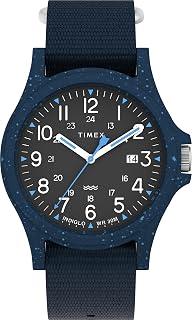 Timex Reclaim Ocean 40mm Black Dial Recycled Plastic Mineral Glass Quartz Watch 3ATM Water Resistant 40mm Watch