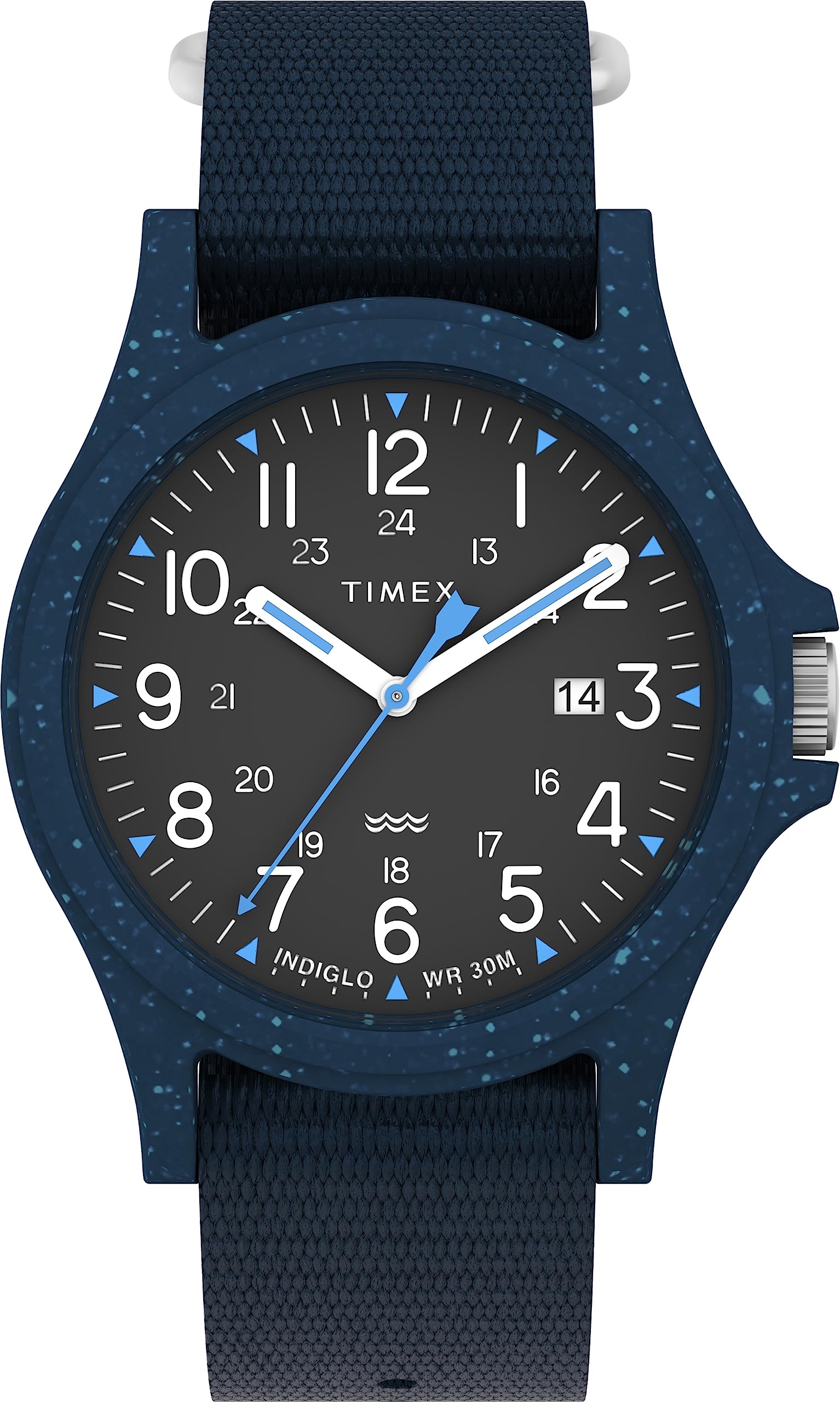 Timex Reclaim Ocean 40mm Black Dial Recycled Plastic Mineral Glass Quartz Watch 