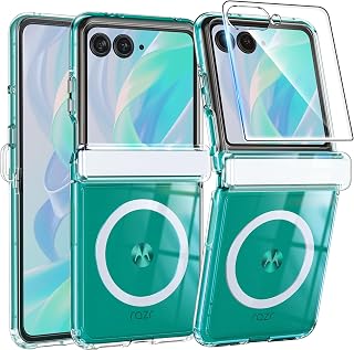 FNTCASE Magnetic for Motorola Razr 2026/2025/2024 Case, Clear White | Fit for Magsafe, with Screen Protector, Military Grade Drop Protection Cover, Slim Phone Cases, Shockproof Bumper