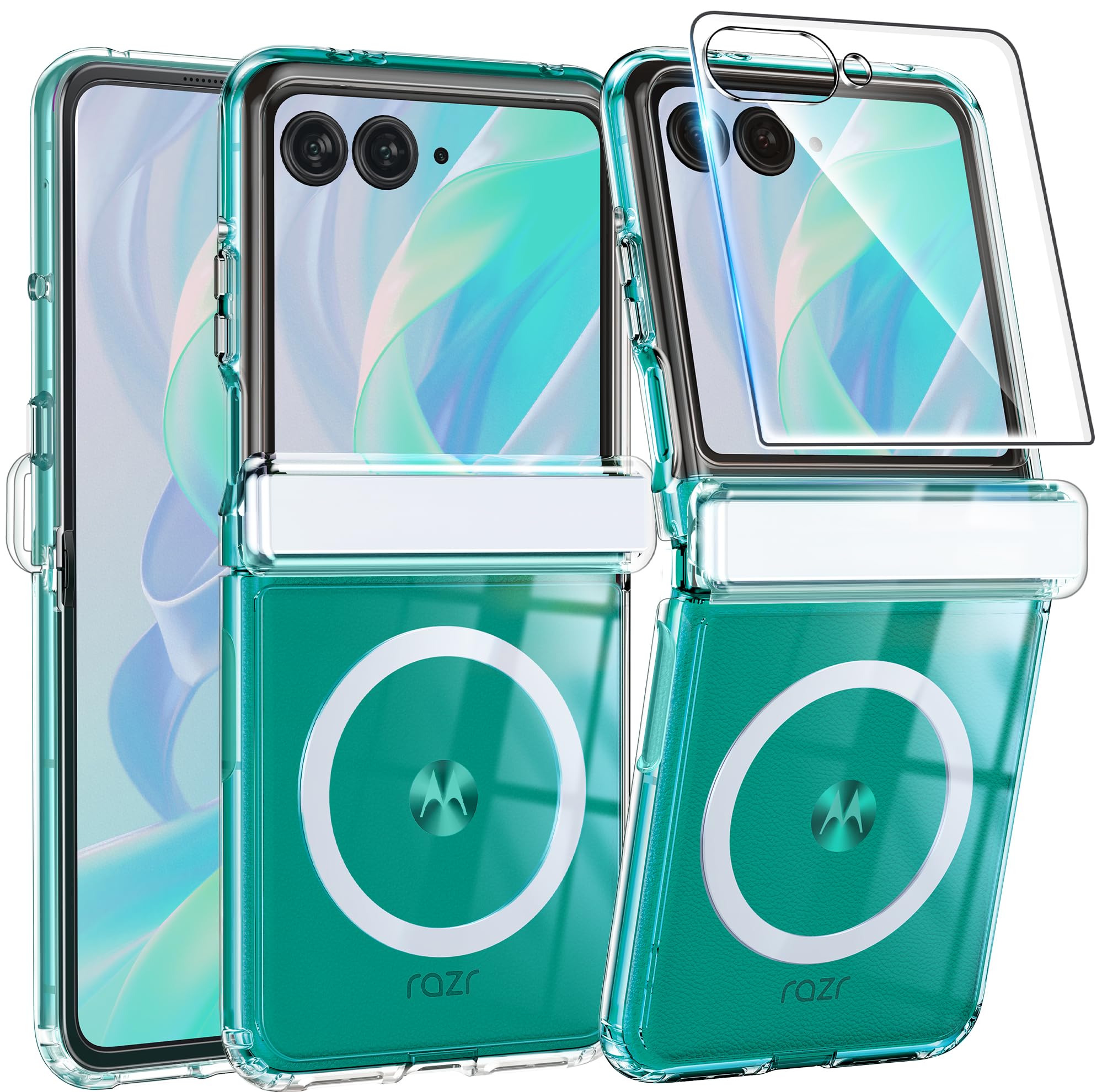 FNTCASE Magnetic for Motorola Razr 2026/2025/2024 Case, Clear White | Fit for Ma