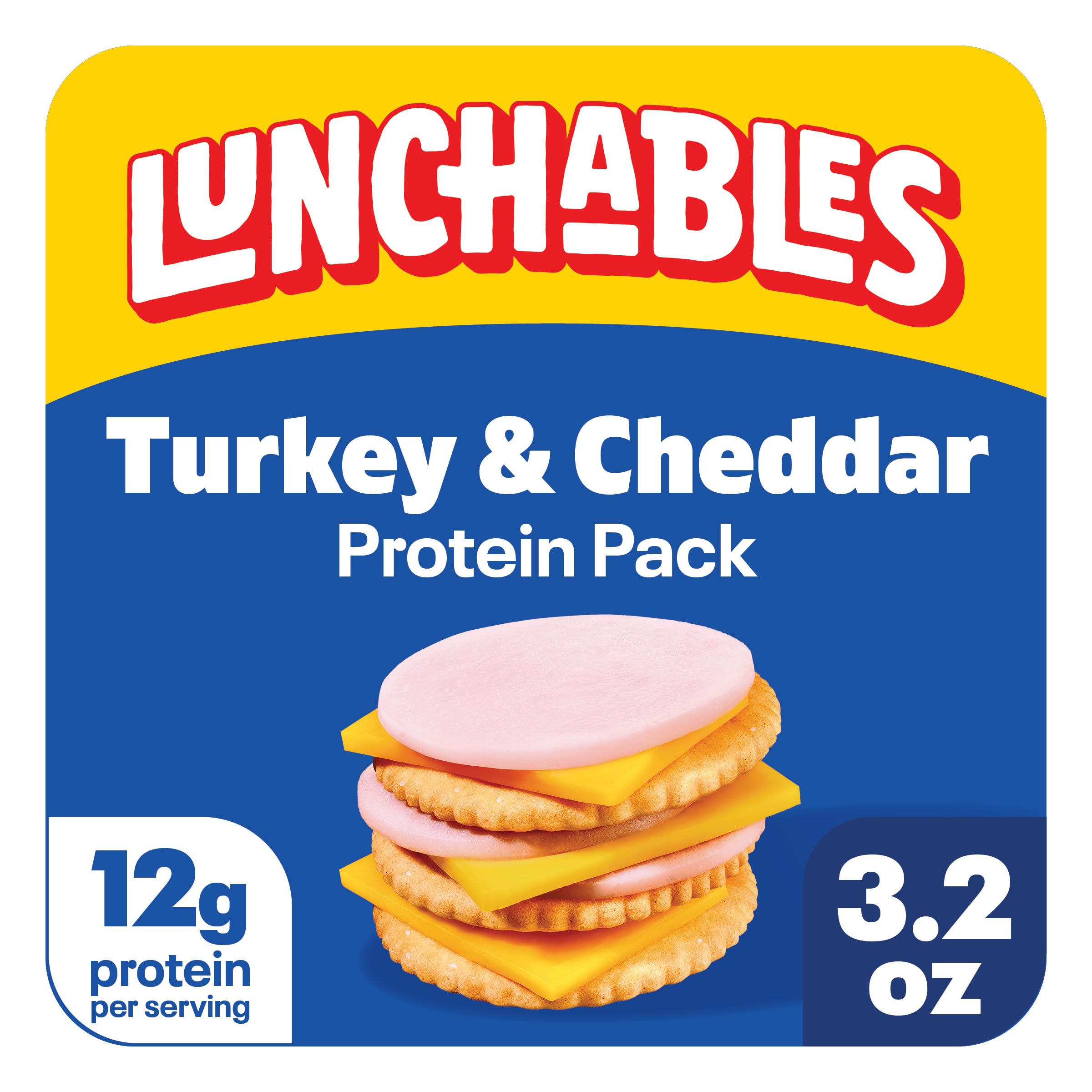 Lunchables, Protein Pack, Turkey & Cheddar, 3.2 oz Pack | 12g Protein per Servin