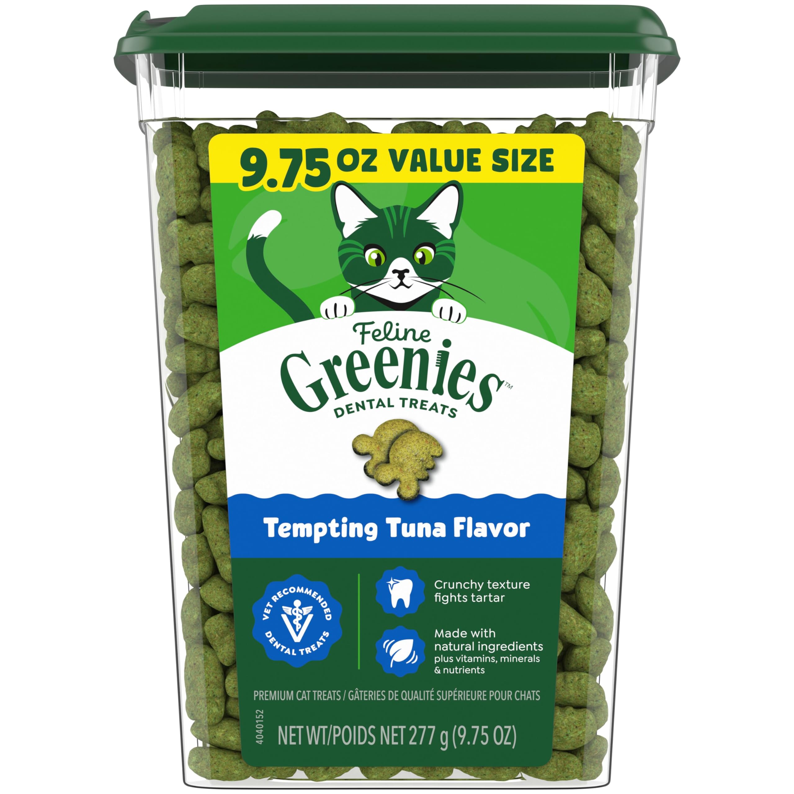 Greenies Feline Natural Dental Cat Treats, Tempting Tuna Flavor, 9.75 oz | #1 ve