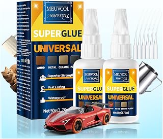 Meuvcol Super Glue All Purpose 100g - Instant & Waterproof Superglue for Plastic, Ceramic, Wood, Shoe, Glass, Leather, Rubber - Clear & General Strong Cyanoacrylate Adhesive Gel For everything