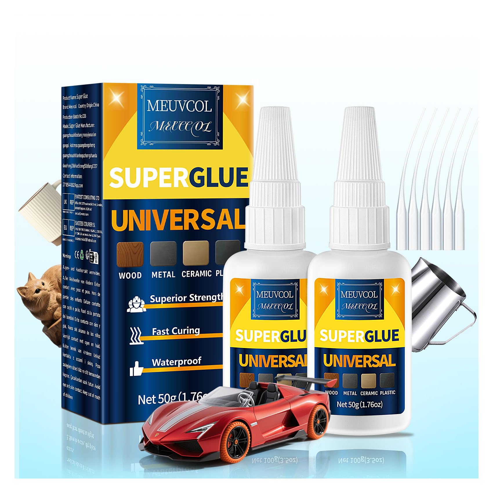 Meuvcol Super Glue All Purpose 100g - Instant & Waterproof Superglue for Plastic