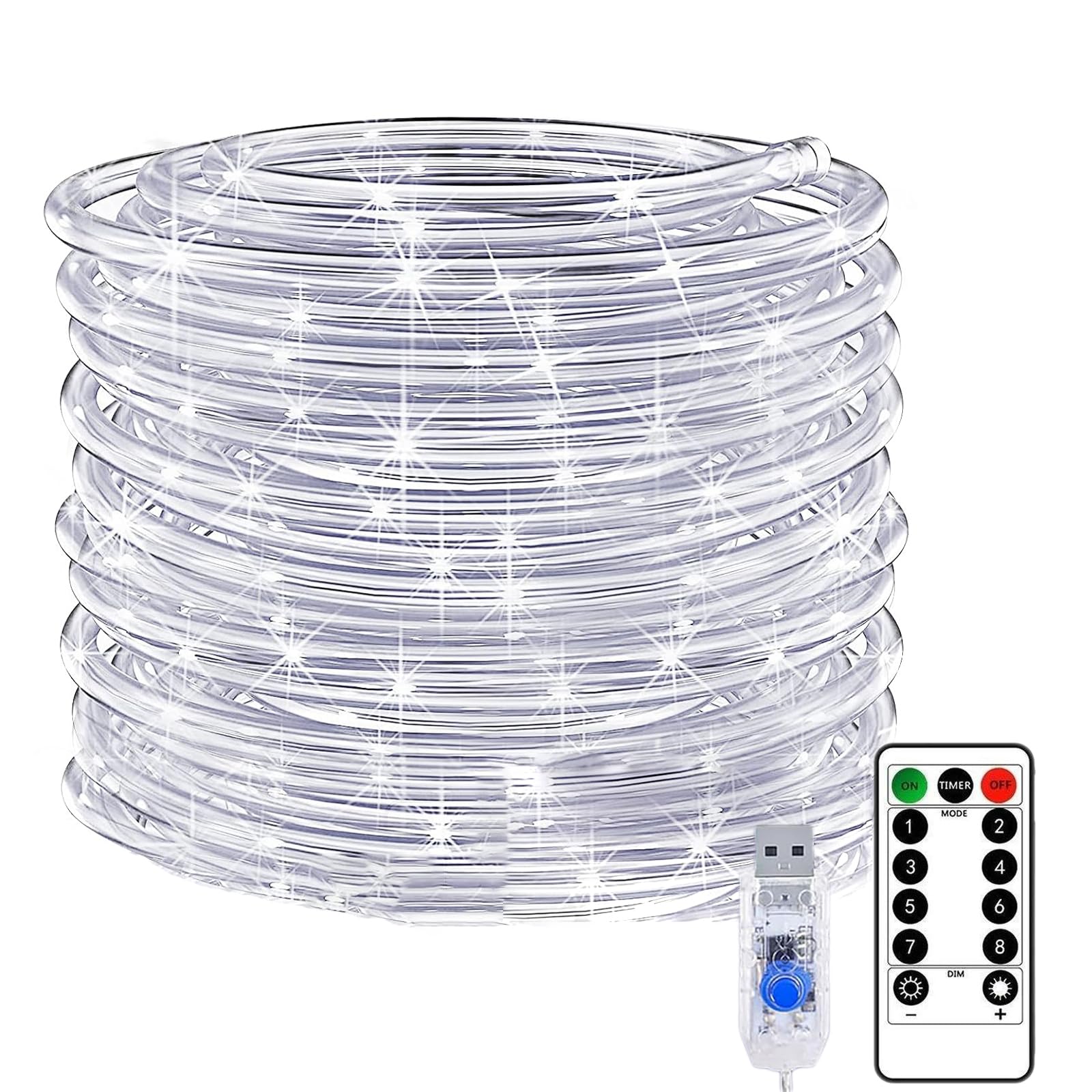 KINGCOO Rope String Lights USB Powered, Waterproof 20M 200LED Copper Wire Tube P