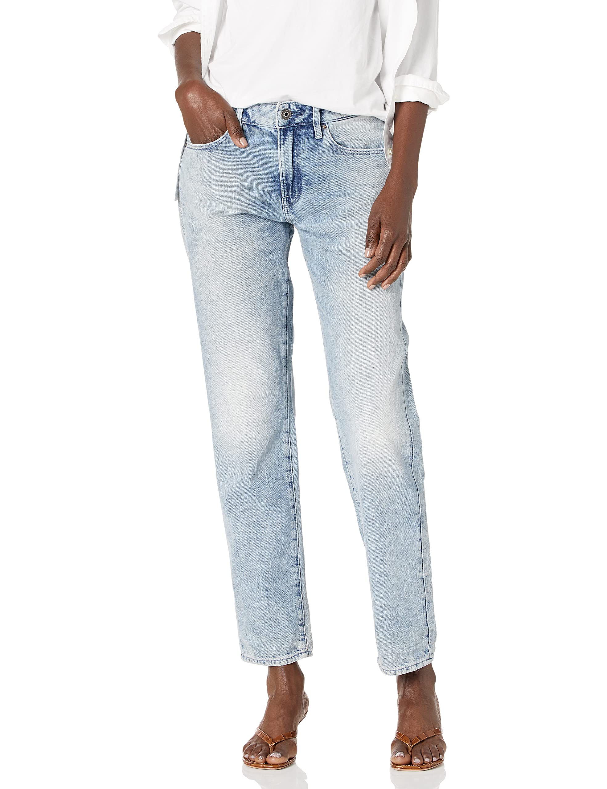 G-STAR RAW Kate Boyfriend Jeans for Women, Sun Faded Arctic, 27W / 32L