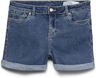 VERO MODA Rolled Hem Denim Shorts with Pockets