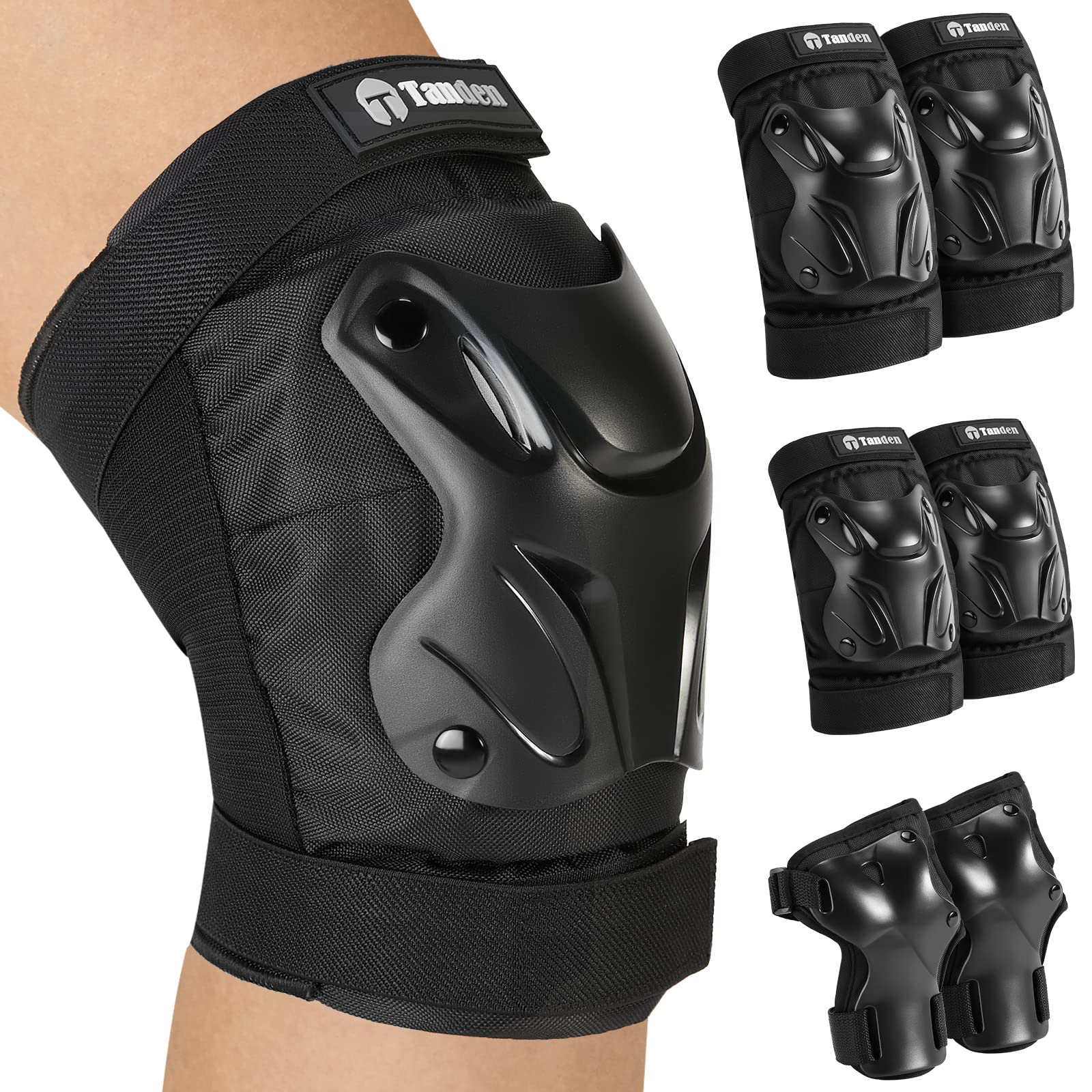 Tanden Skating Protective Gear Knee and Elbow Pads Wrist Guards for Roller Skati