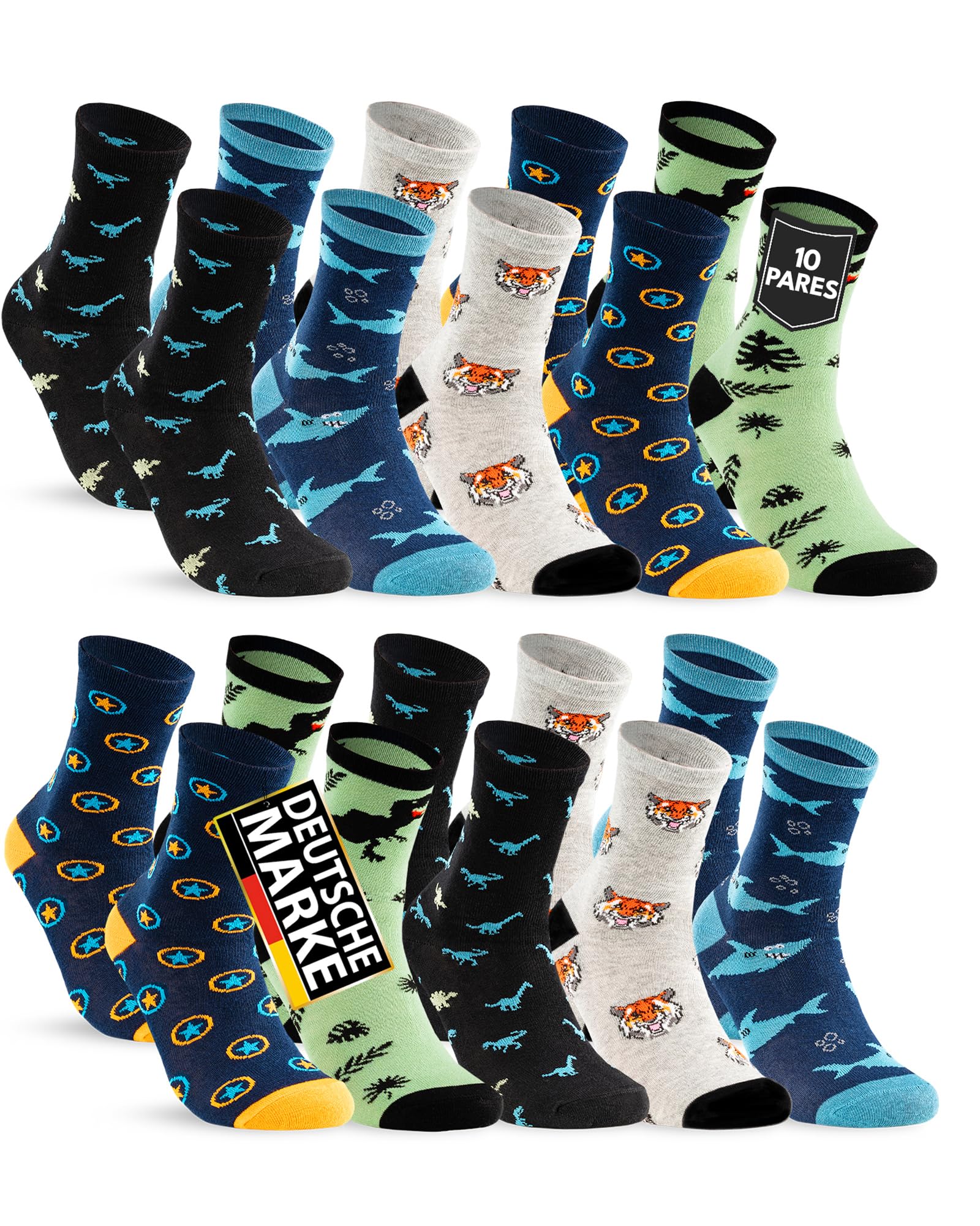 sockenkauf24 Boys and Girls Socks (10 Pairs) Cotton, 10 Pairs |