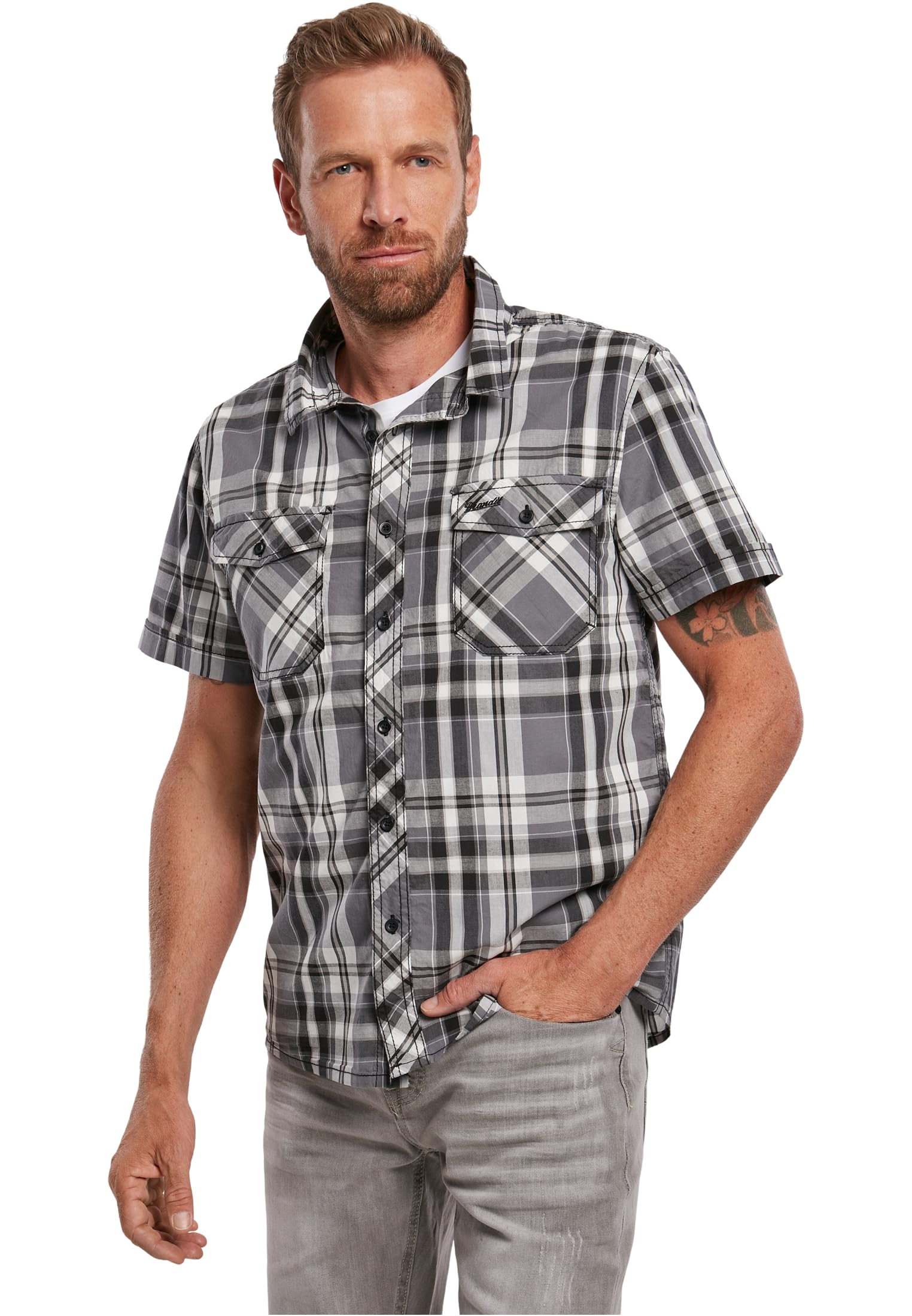 Brandit Roadstar Men's Short Sleeve Shirt Black Regular