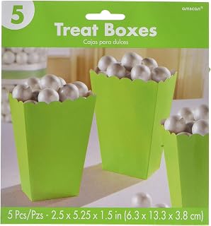 Adorable Kiwi Green Small Scalloped Popcorn Box - 5.25" x 3.75" (5 Pieces) - Ideal for Birthday, Party Favors, Celebrations & More