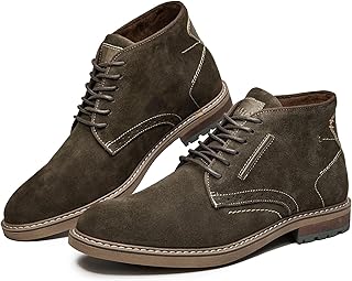 Arkbird Mens Chukka Boots, Genuine Leather Dress Boots Classic Casual Fashion Ankle Lace-up Boot for Men