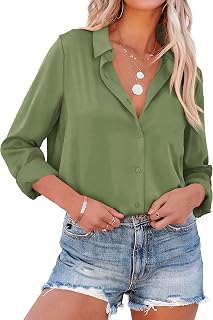 NONSAR Women's Elegant Long Sleeve High Collar Office Casual Blouse