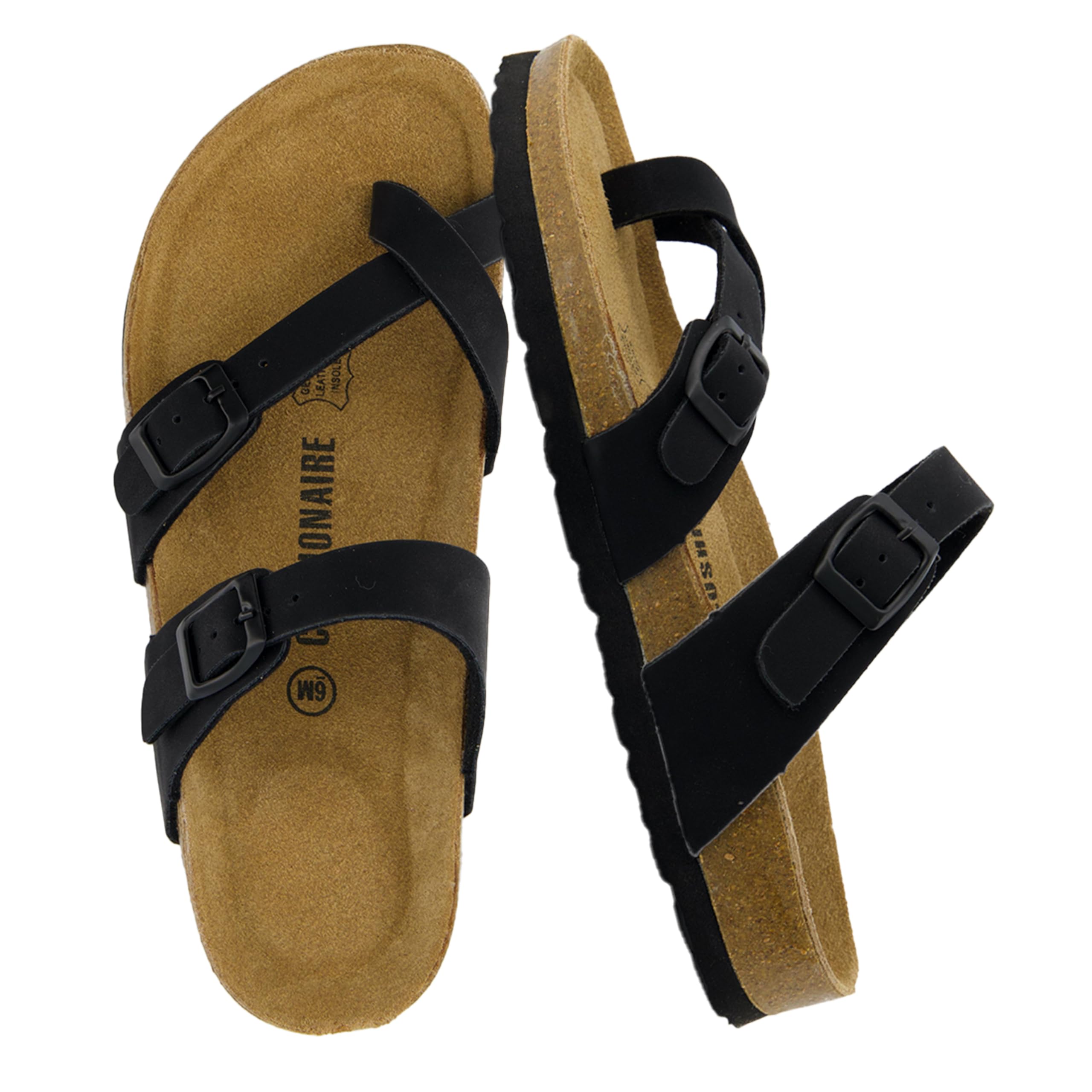 CUSHIONAIRE Women's Luna Cork Footbed Sandal with +Comfort