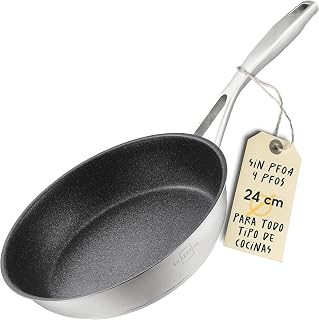 SILBERTHAL Frying Pan 24 cm Non-Stick Stainless Steel - Induction Gas and