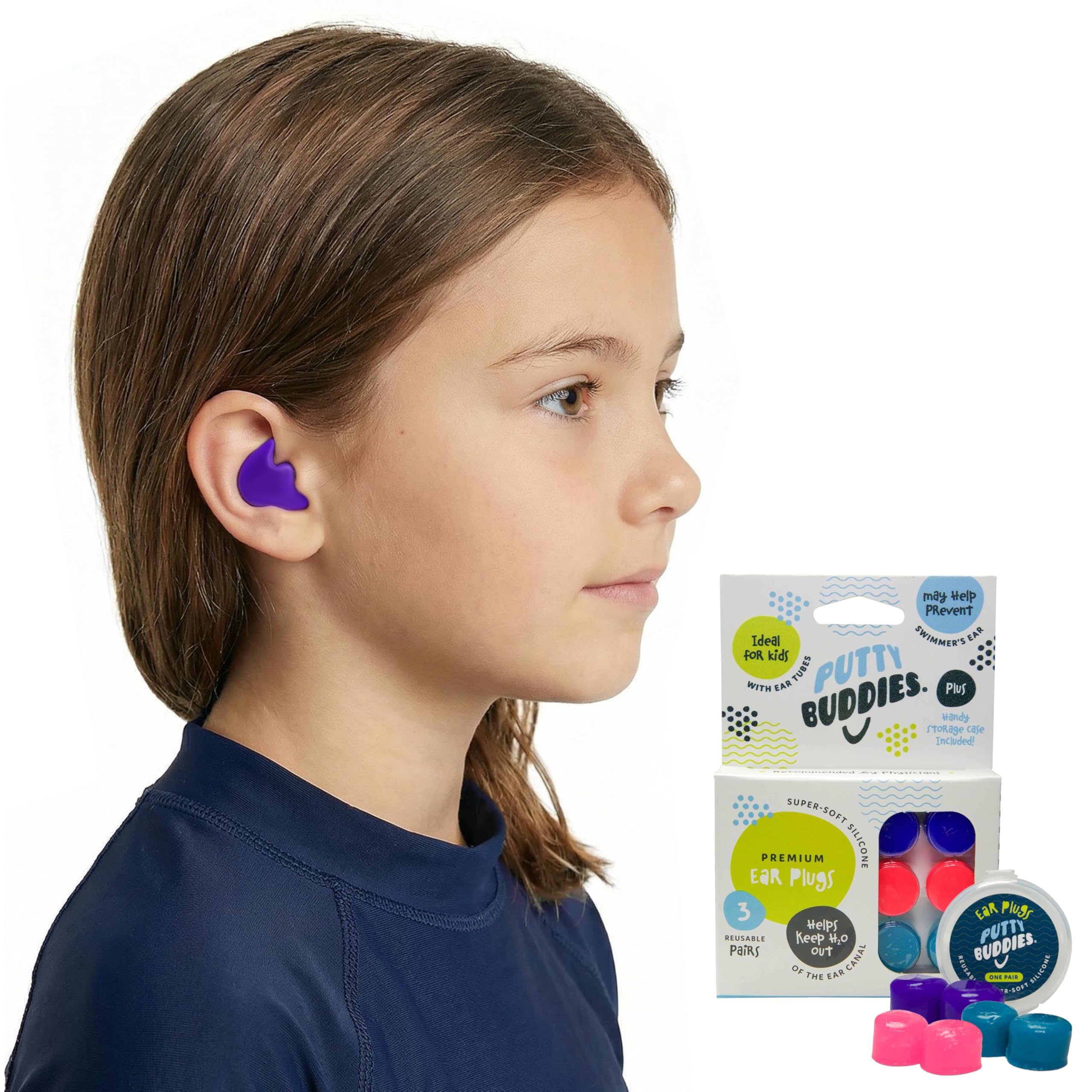 Putty Buddies Original Swimming Earplugs (3 Pair)