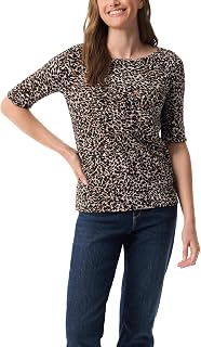Gloria Vanderbilt Alanis Boat Neck Knit Tee Shirt with Elbow Sleeves Standard Alanis Boat Neck Knit Tee Shirt with Elbow Sleeves Standard Women's (Pack of 1)