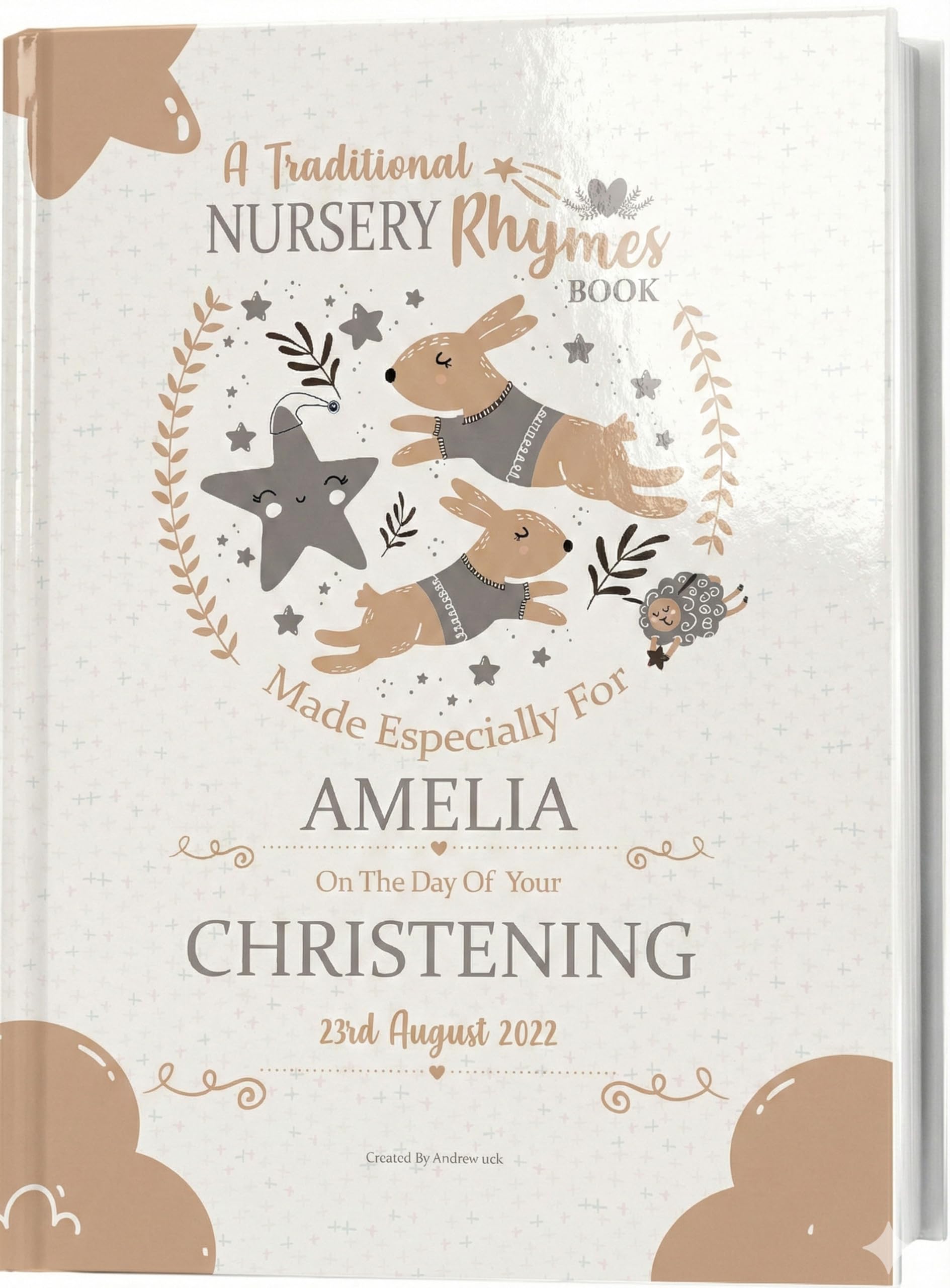 Personalised Christening Keepsake Gift Book of Classic Nursery Rhymes to Treasur