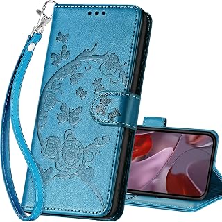 for Google Pixel 9A Wallet case, Blue-Flower