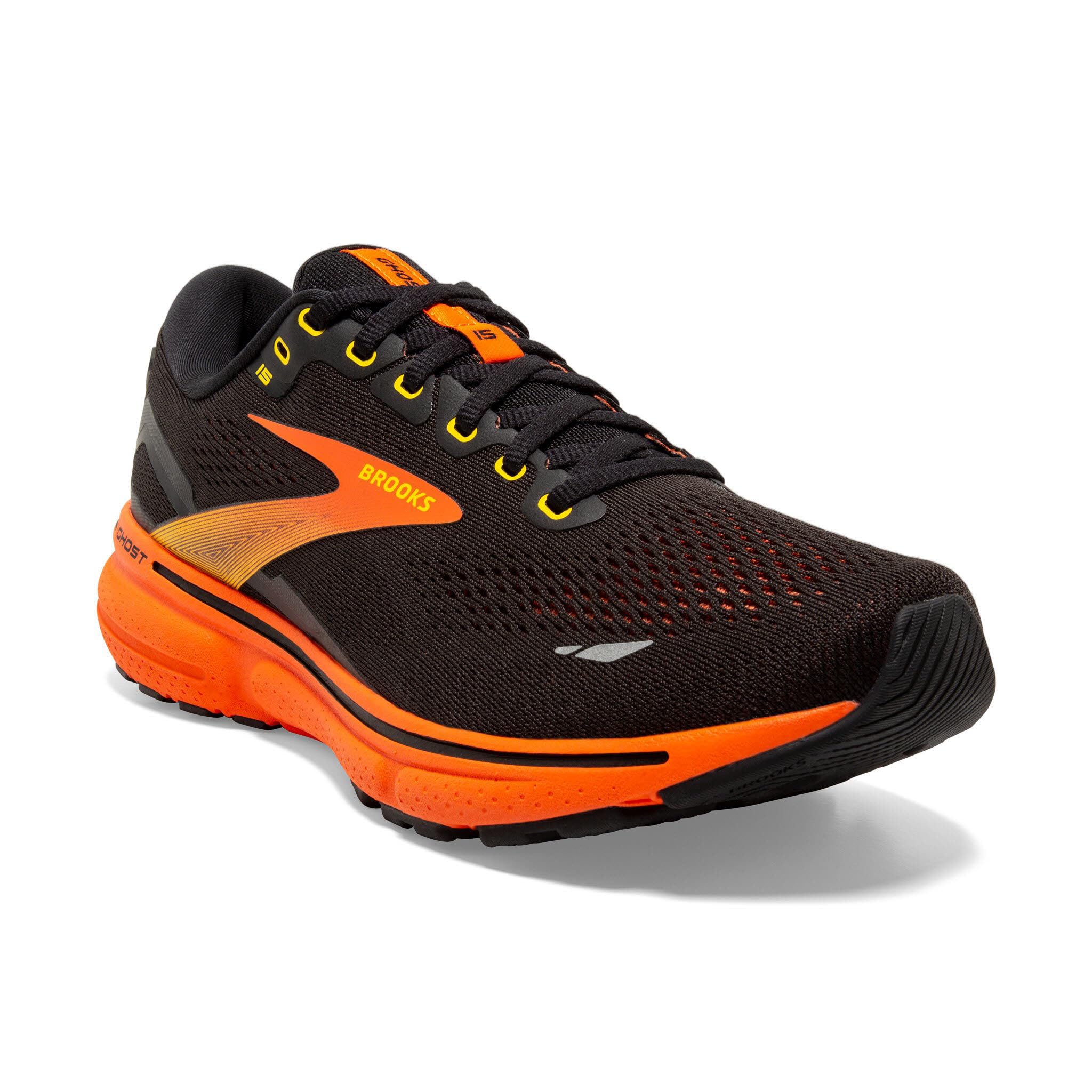 Brooks Ghost 15 Men's Running Shoes, Peacoat/Red/Yellow